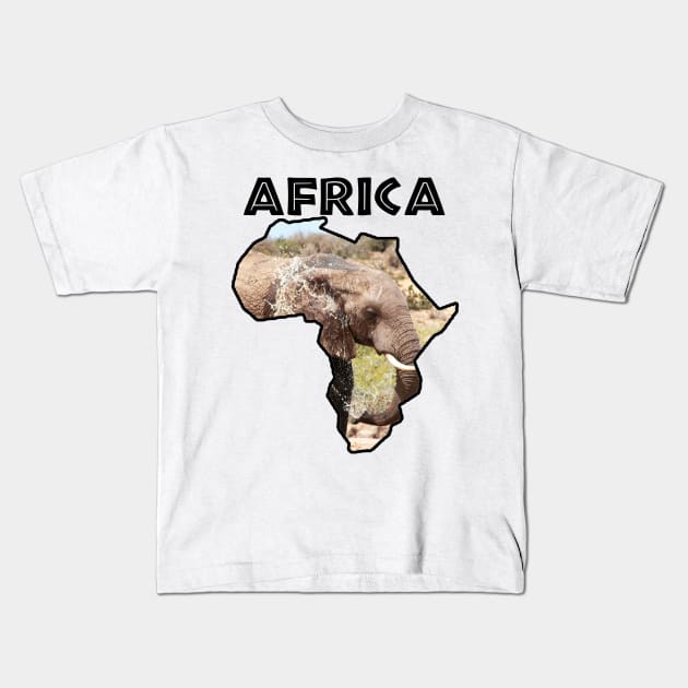 African Wildlife Continent Elephant Splash Kids T-Shirt by PathblazerStudios